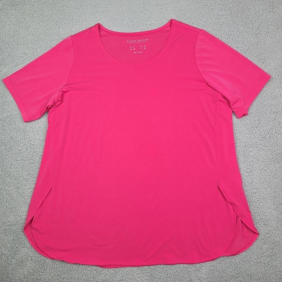 Susan Graver Tops - Susan Graver Shirt Womens 2X Pink Modern Essentials Liquid Knit Short Sleeve Top